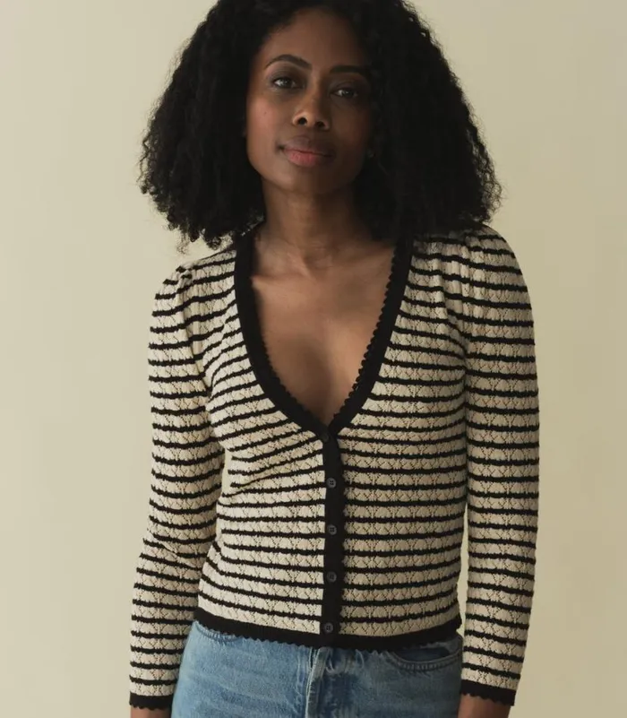 CHANDEL CARDIGAN Allaire Stripe Shop DEN Knitwear
