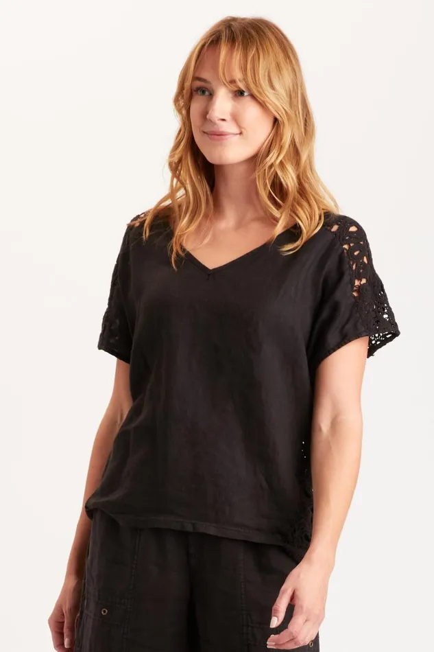 Chastain Top Black Clothing XCVI ShirtsBlouses