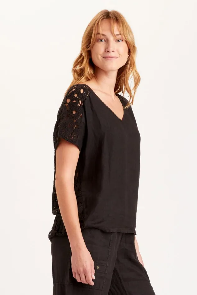 Chastain Top Black Clothing XCVI ShirtsBlouses