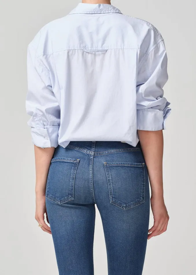 Citizens Of Humanity Aave Oversized Cuff Shirt Santa Cruz Women Tops