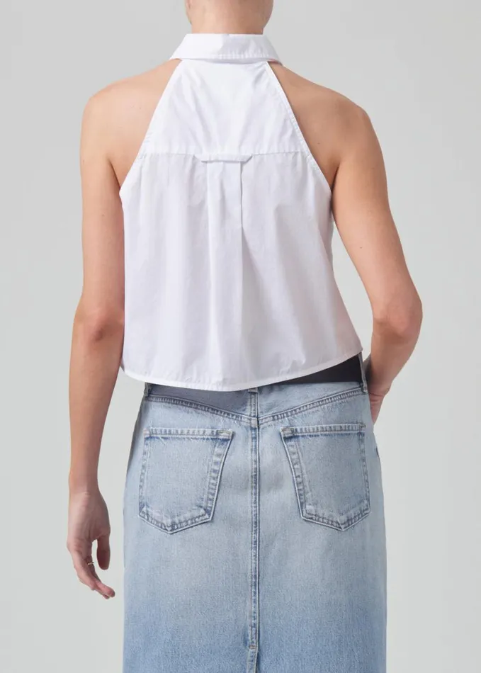 Citizens Of Humanity Adeline Sleeveless Shirt Optic White Women Tops