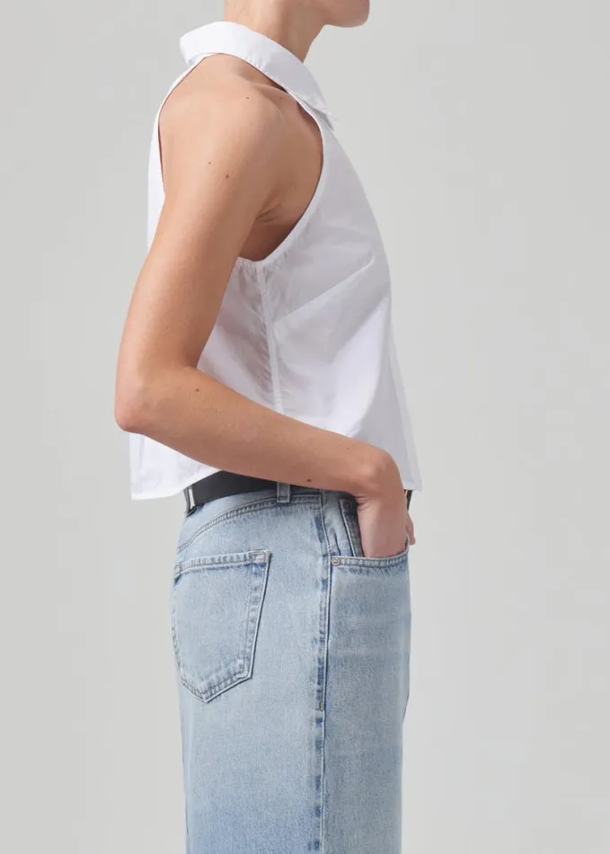 Citizens Of Humanity Adeline Sleeveless Shirt Optic White Women Tops