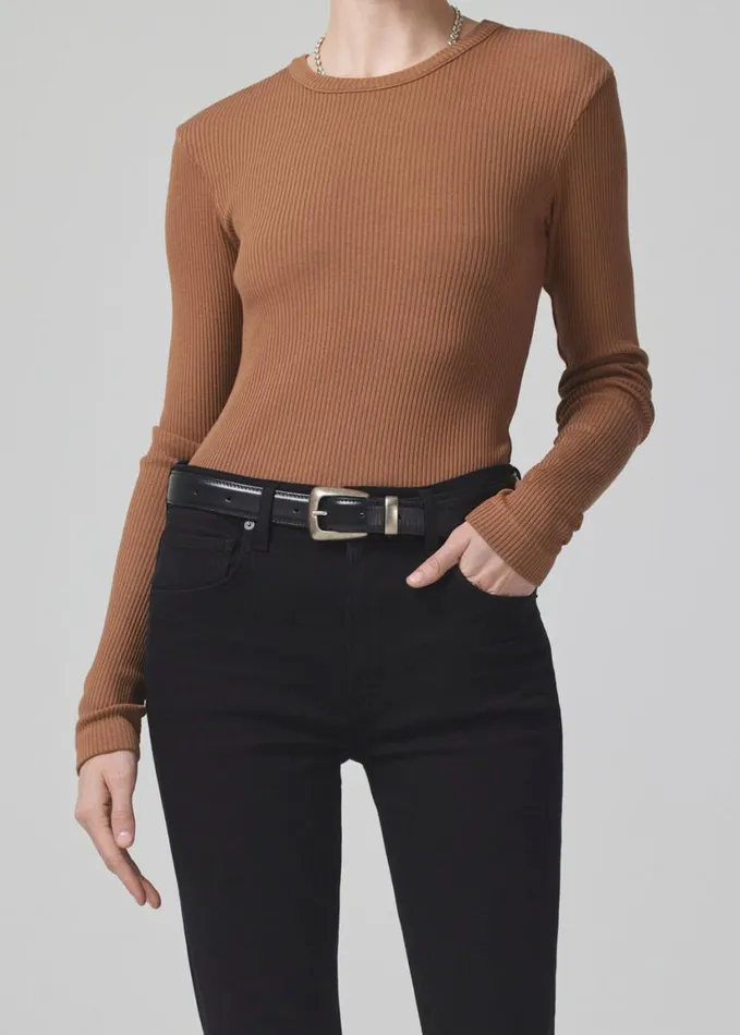 Citizens Of Humanity Bina Crewneck Honey Women Tops