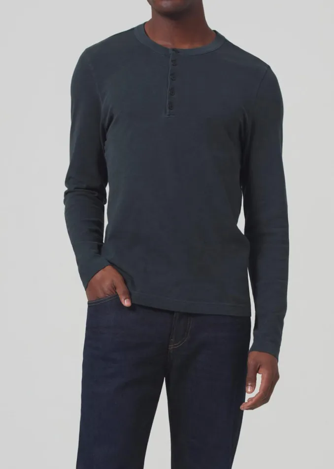 Citizens Of Humanity Classic Henley Charred Cedar Men Shirts