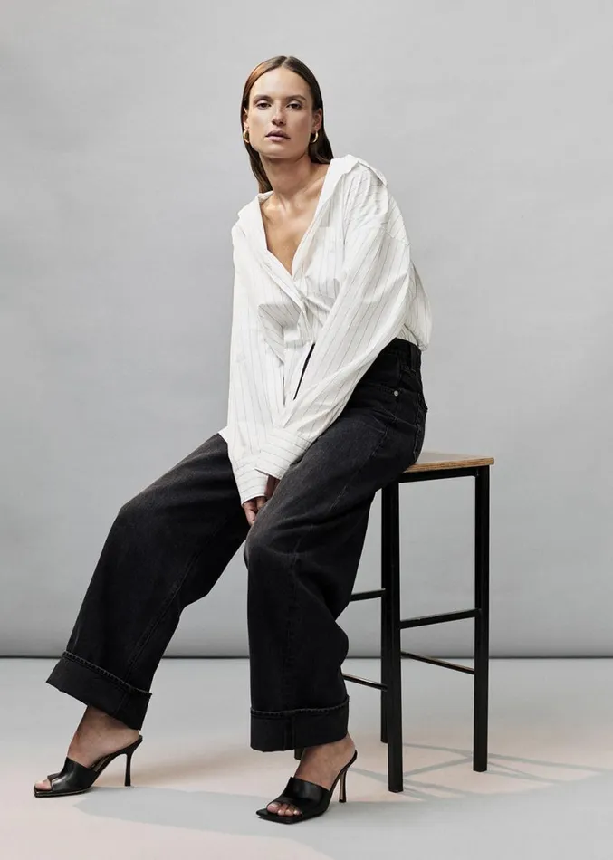 Citizens Of Humanity Cocoon Shirt Bitter Chocolate Stripe Women Tops