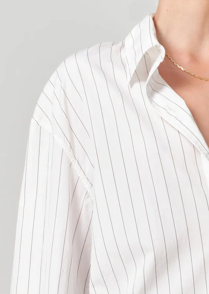 Citizens Of Humanity Cocoon Shirt Bitter Chocolate Stripe Women Tops