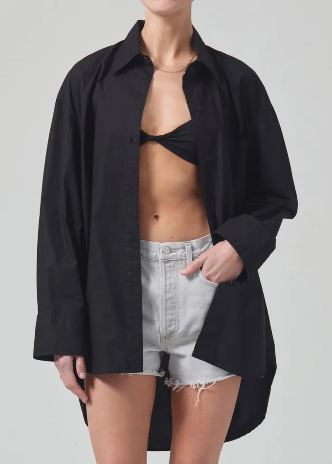 Citizens Of Humanity Cocoon Shirt Black Women Tops
