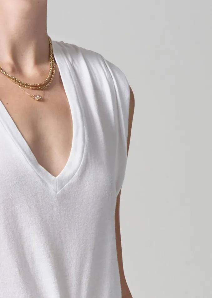 Citizens Of Humanity Edith VNeck White Women Tops