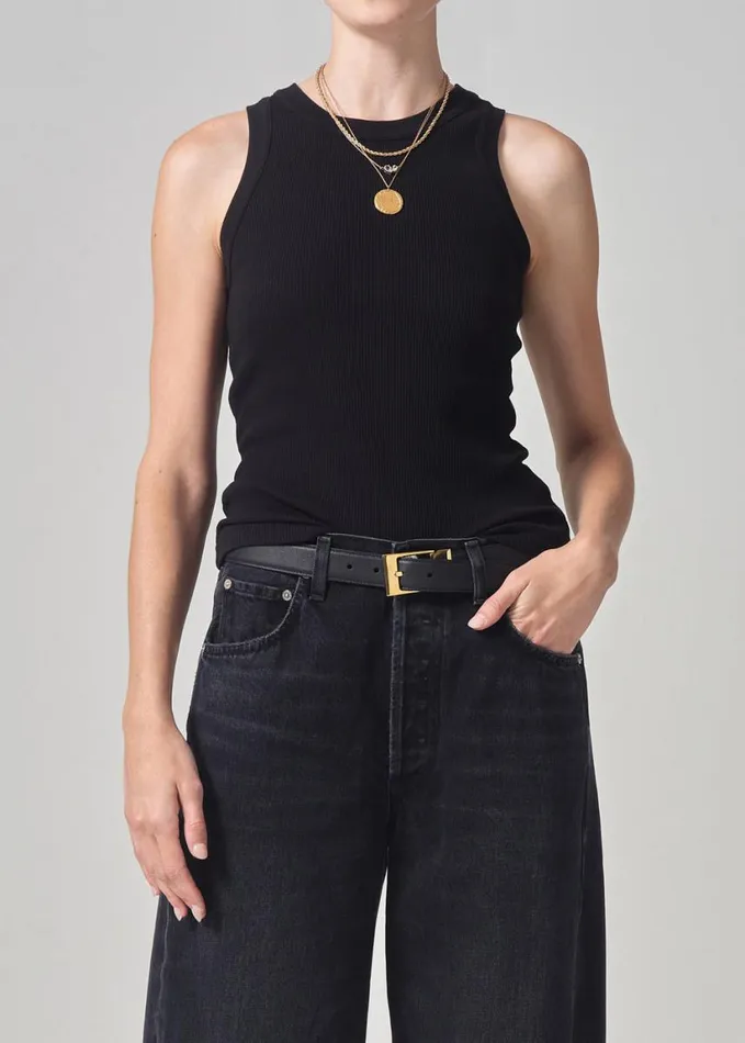 Citizens Of Humanity Isabel Rib Tank Black Women Tops