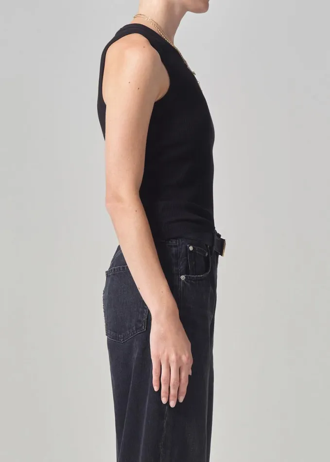 Citizens Of Humanity Isabel Rib Tank Black Women Tops