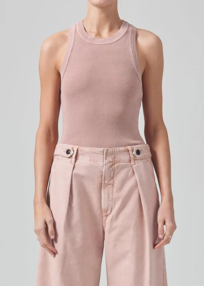 Citizens Of Humanity Isabel Rib Tank Mineral Rose Women Tops
