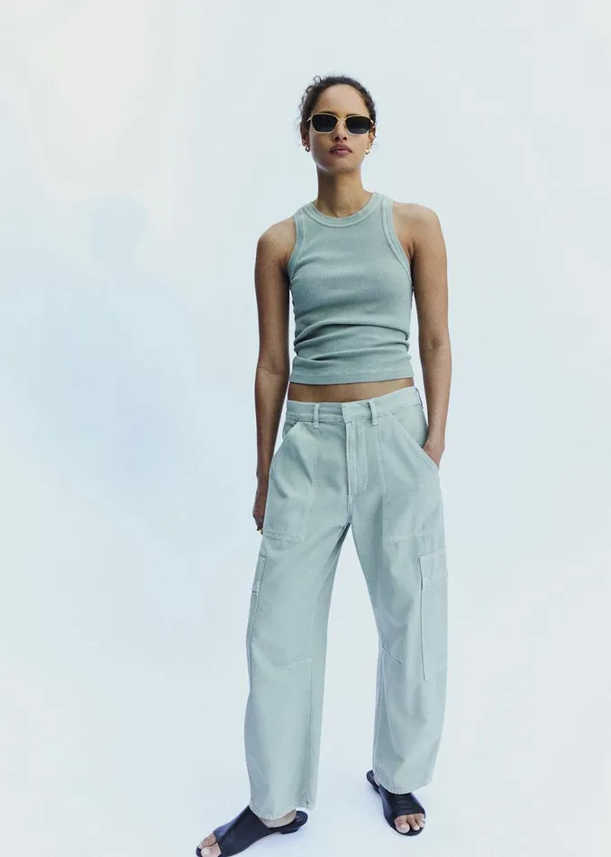 Citizens Of Humanity Isabel Rib Tank Spring Moss Women Tops