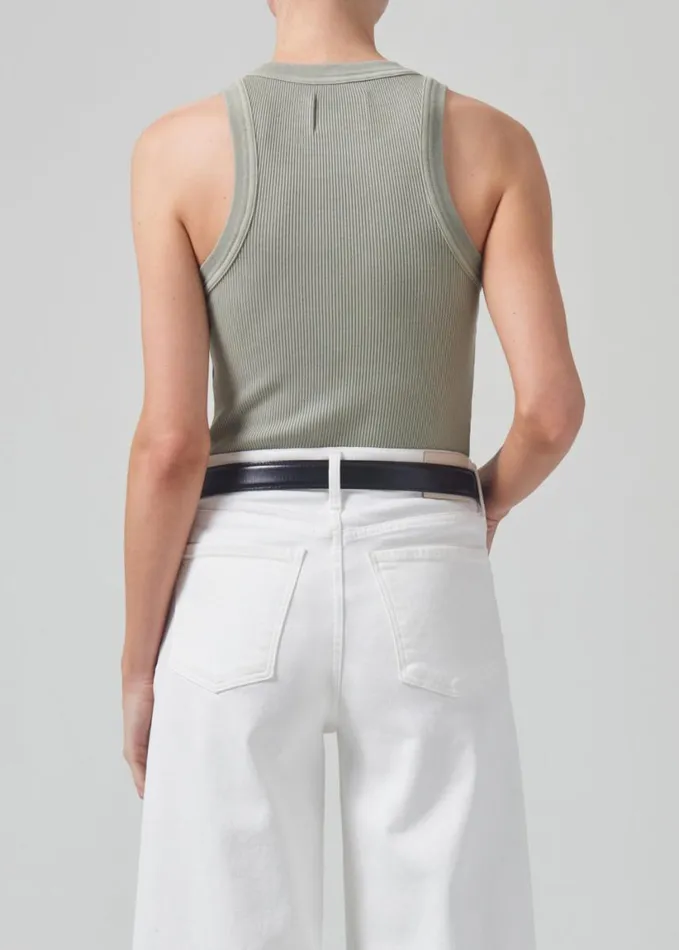 Citizens Of Humanity Isabel Rib Tank Spring Moss Women Tops