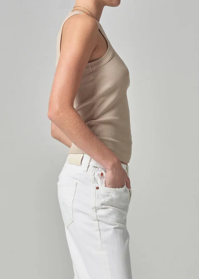 Citizens Of Humanity Isabel Rib Tank Taos Sand Women Tops