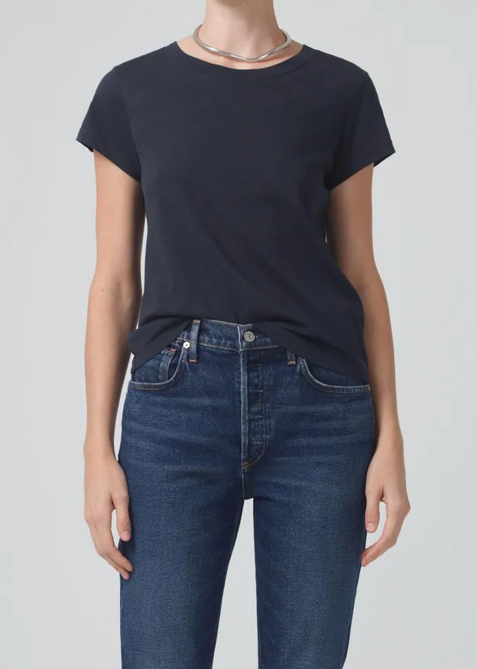 Citizens Of Humanity Juliette Slim TShirt Washed Black Women Tops