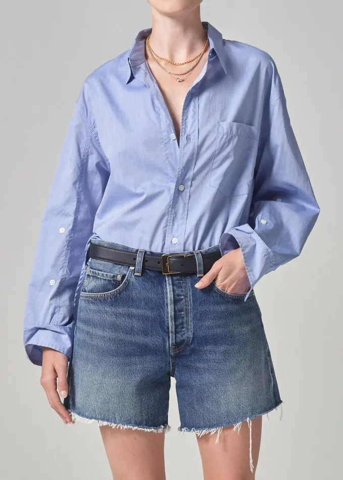Citizens Of Humanity Kayla Shirt Blue End On End Women Tops