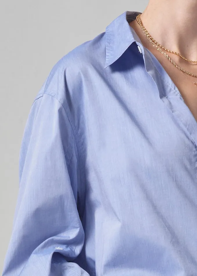 Citizens Of Humanity Kayla Shirt Blue End On End Women Tops