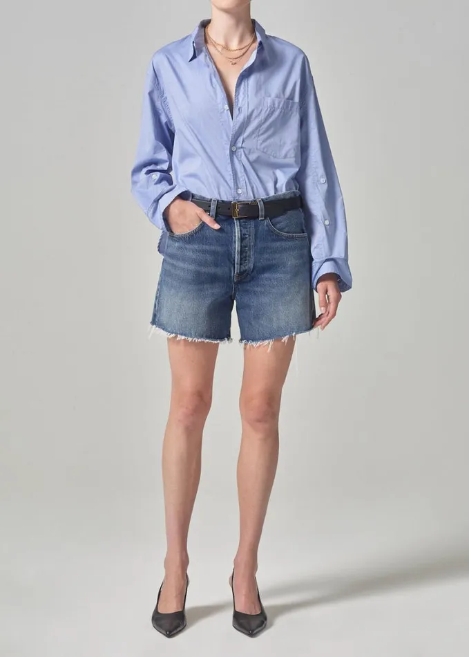 Citizens Of Humanity Kayla Shirt Blue End On End Women Tops