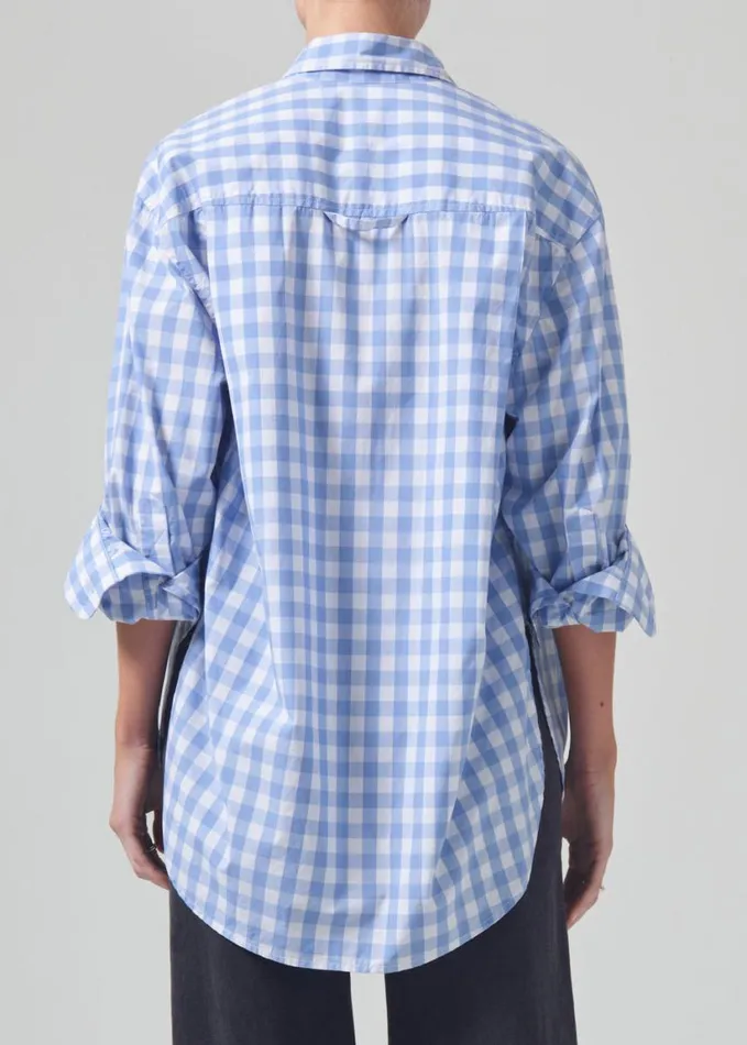 Citizens Of Humanity Kayla Shirt Bluesky Gingham Women Tops