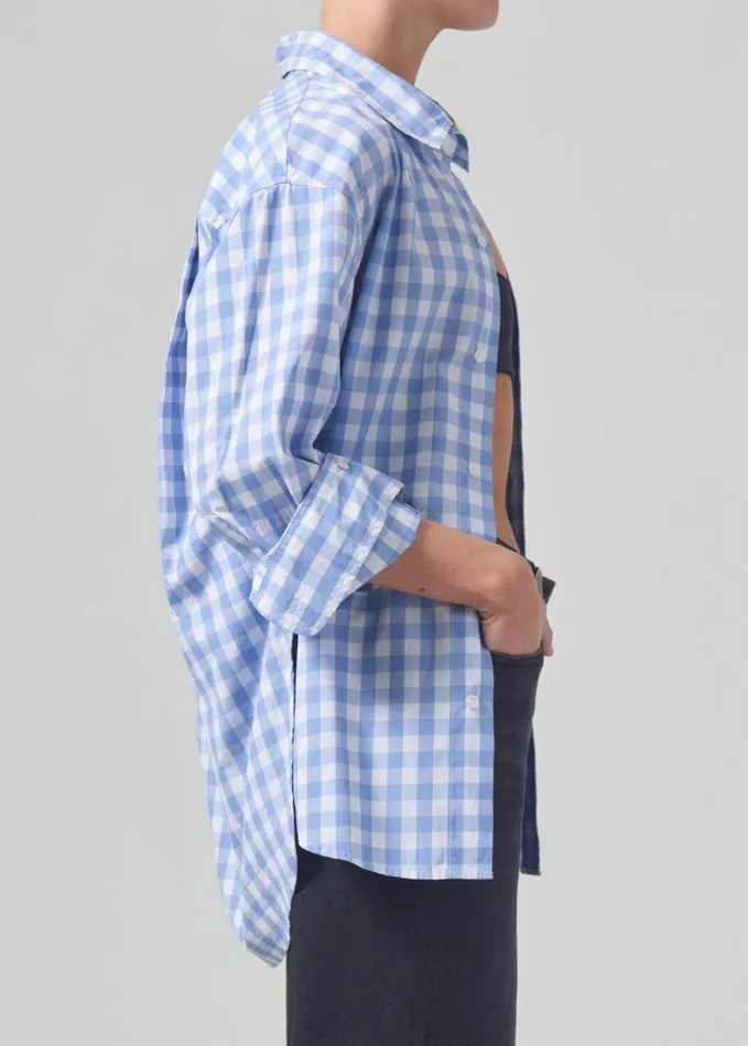 Citizens Of Humanity Kayla Shirt Bluesky Gingham Women Tops