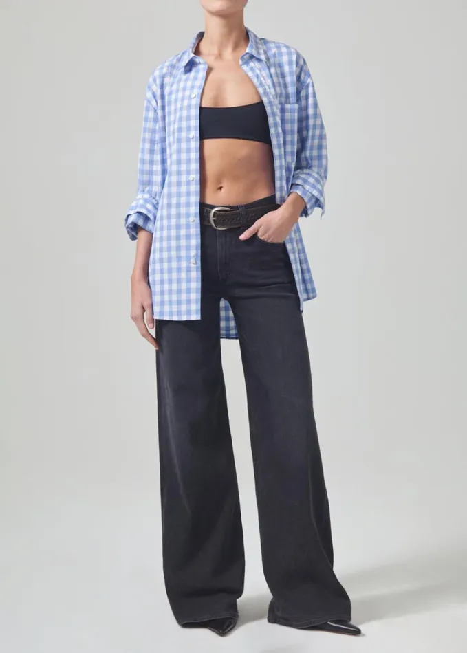 Citizens Of Humanity Kayla Shirt Bluesky Gingham Women Tops