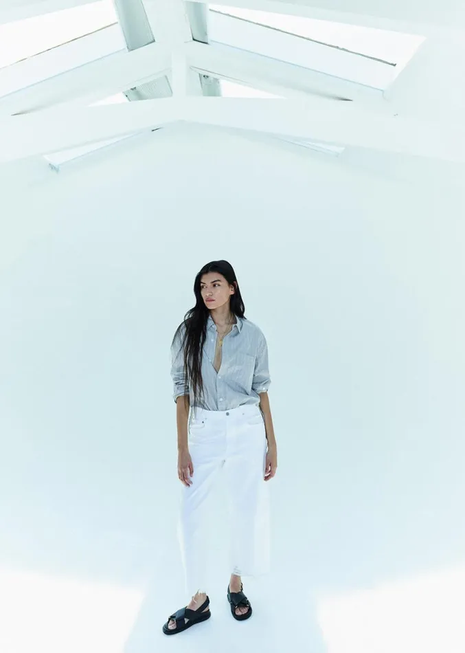 Citizens Of Humanity Kayla Shirt Tailor Grey Stripe Women Tops