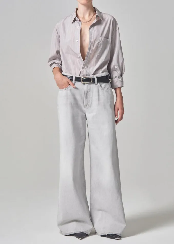 Citizens Of Humanity Kayla Shirt Tailor Grey Stripe Women Tops