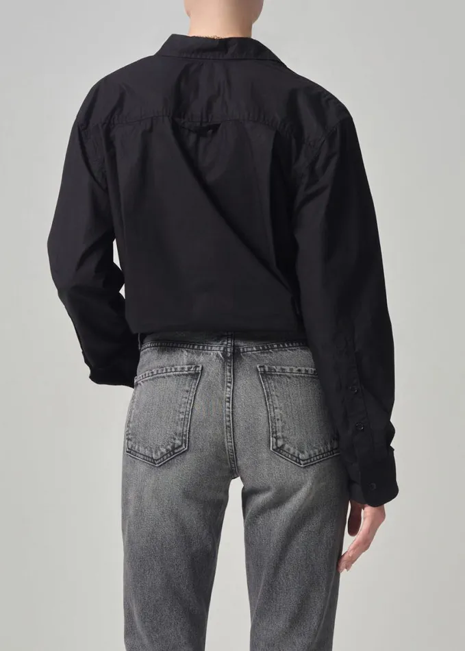 Citizens Of Humanity Kayla Shrunken Shirt Black Women Tops