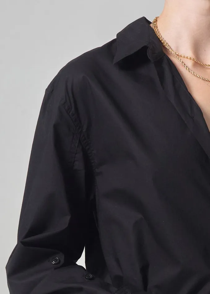 Citizens Of Humanity Kayla Shrunken Shirt Black Women Tops