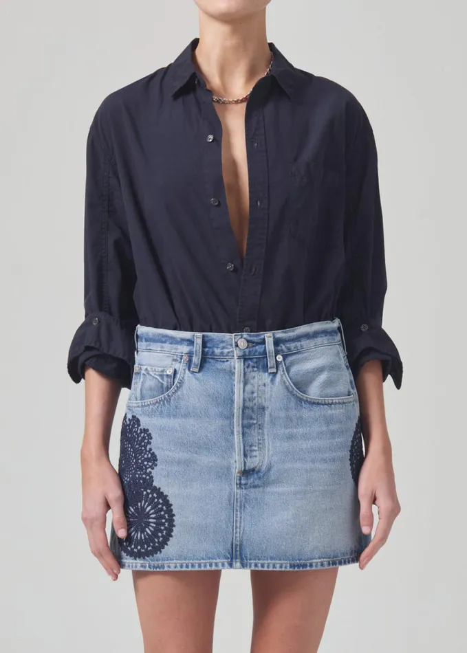 Citizens Of Humanity Kayla Shrunken Shirt Navy Women Tops