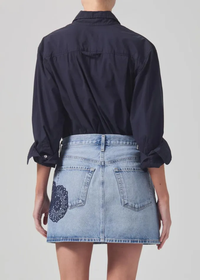 Citizens Of Humanity Kayla Shrunken Shirt Navy Women Tops