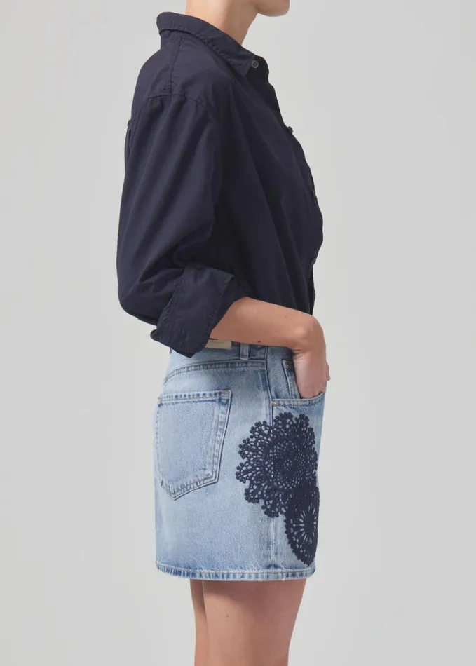 Citizens Of Humanity Kayla Shrunken Shirt Navy Women Tops