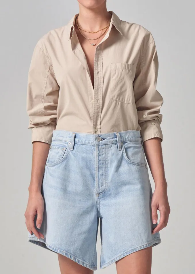 Citizens Of Humanity Kayla Shrunken Shirt Taos Sand Women Tops