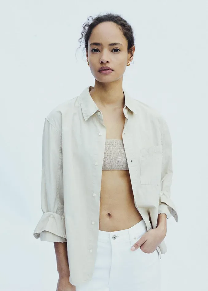 Citizens Of Humanity Kayla Shrunken Shirt Taos Sand Women Tops