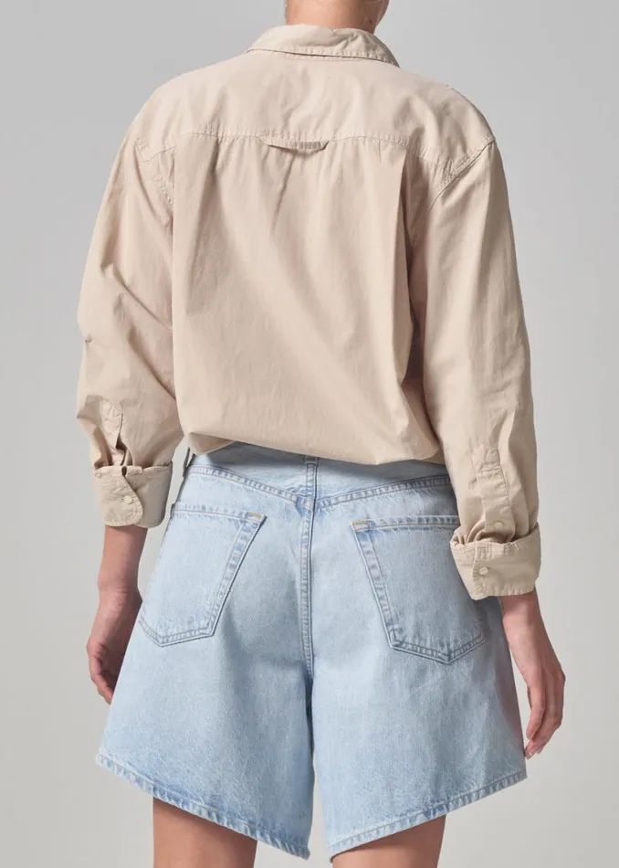 Citizens Of Humanity Kayla Shrunken Shirt Taos Sand Women Tops