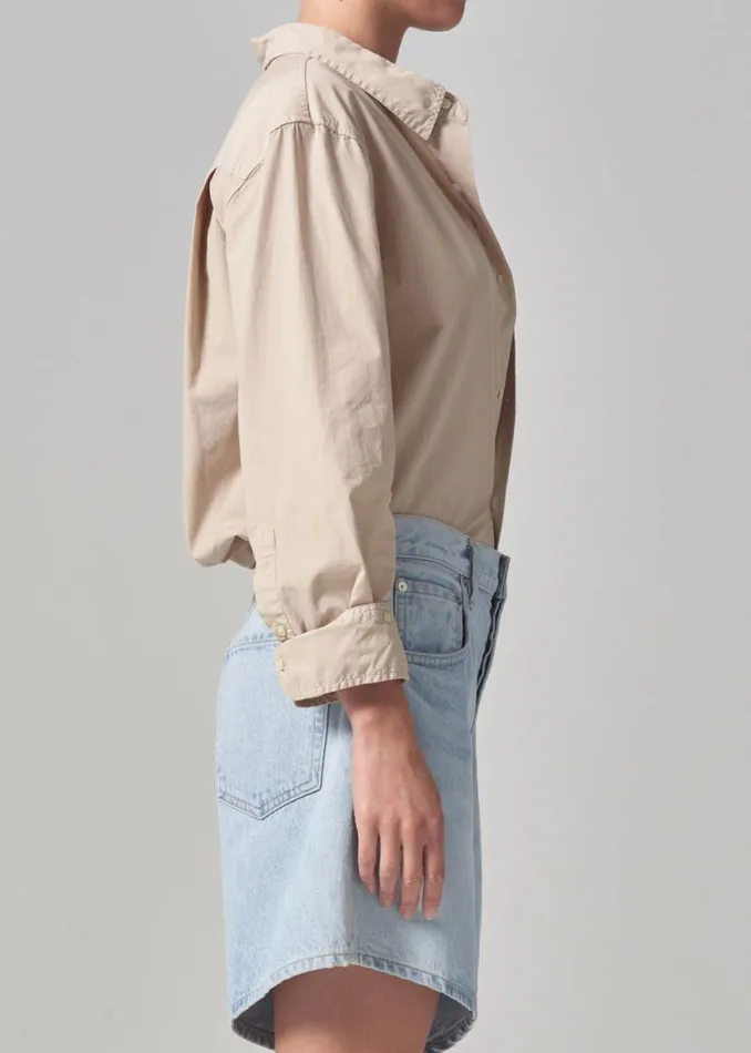 Citizens Of Humanity Kayla Shrunken Shirt Taos Sand Women Tops