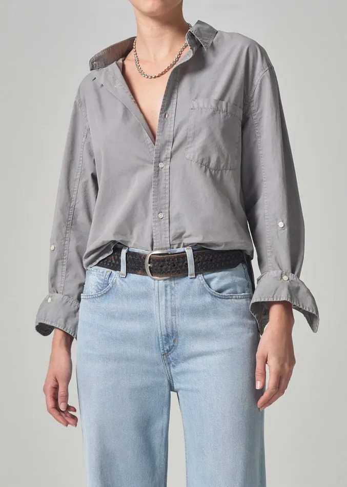 Citizens Of Humanity Kayla Shrunken Shirt Taupe Women Tops