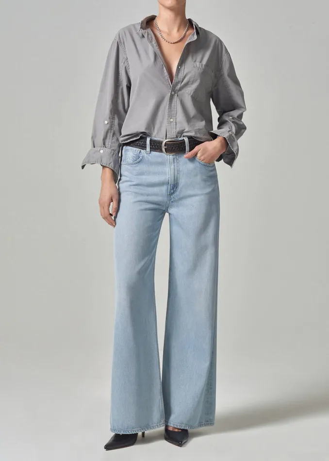 Citizens Of Humanity Kayla Shrunken Shirt Taupe Women Tops