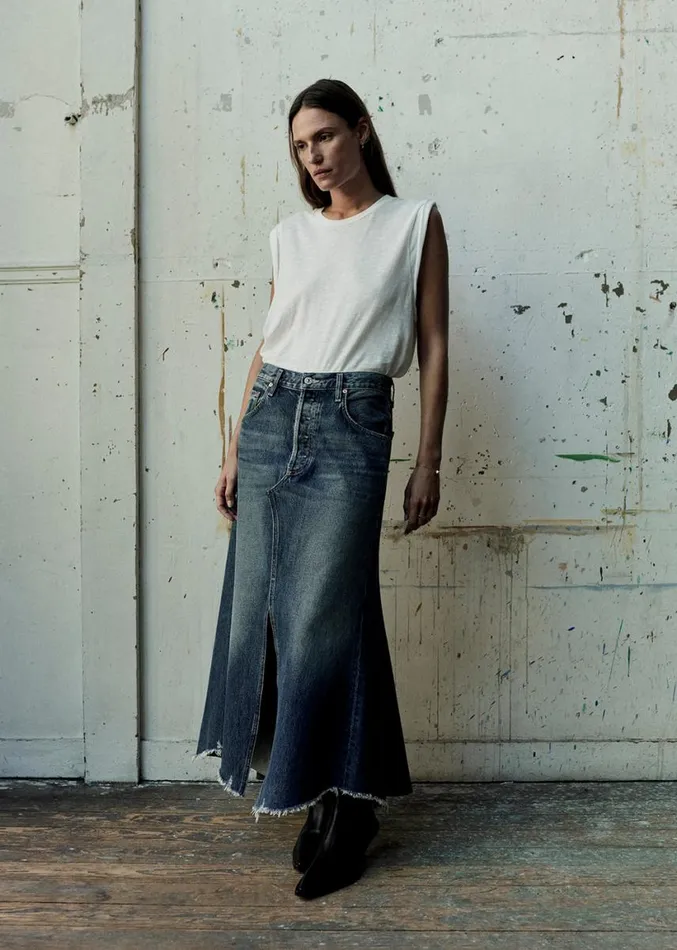 Citizens Of Humanity Kelsey Roll Sleeve Tee White Women Tops