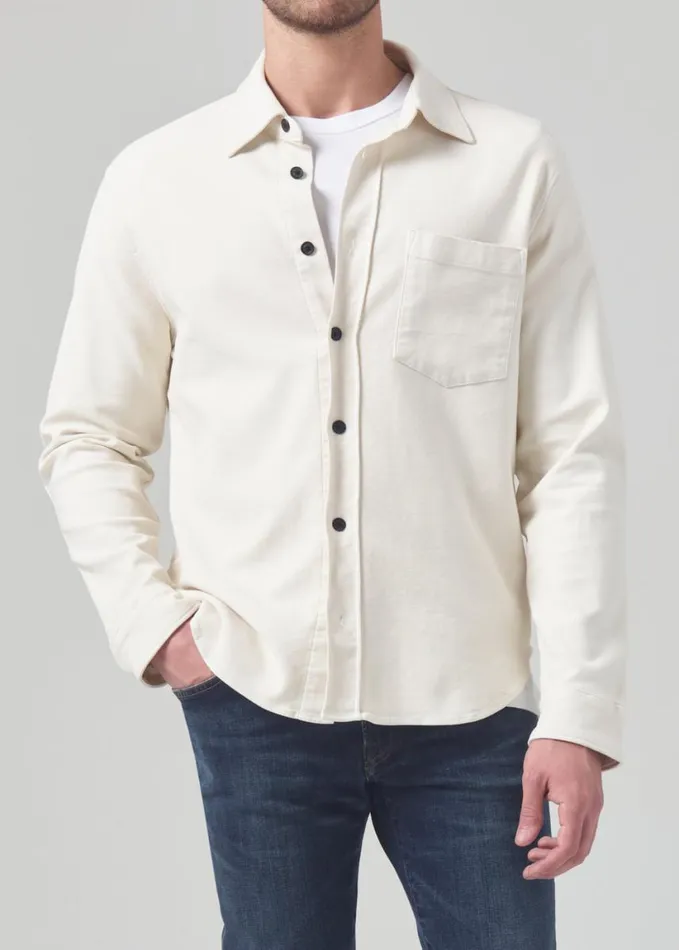 Citizens Of Humanity Luca Bucket Dye Shirt French Terry Spectral Men Shirts
