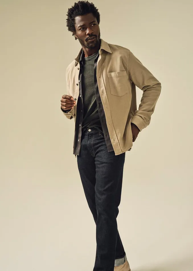 Citizens Of Humanity Luca Bucket Dye Shirt French Terry Spring Moss Men Shirts