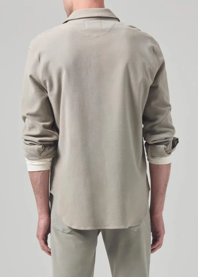 Citizens Of Humanity Luca Bucket Dye Shirt French Terry Spring Moss Men Shirts
