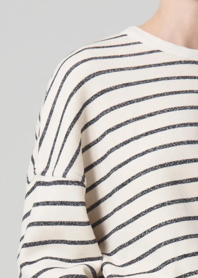Citizens Of Humanity Luella Cape Sleeve Fleece Channing Stripe Women Tops