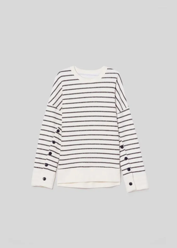 Citizens Of Humanity Luella Cape Sleeve Fleece Channing Stripe Women Tops