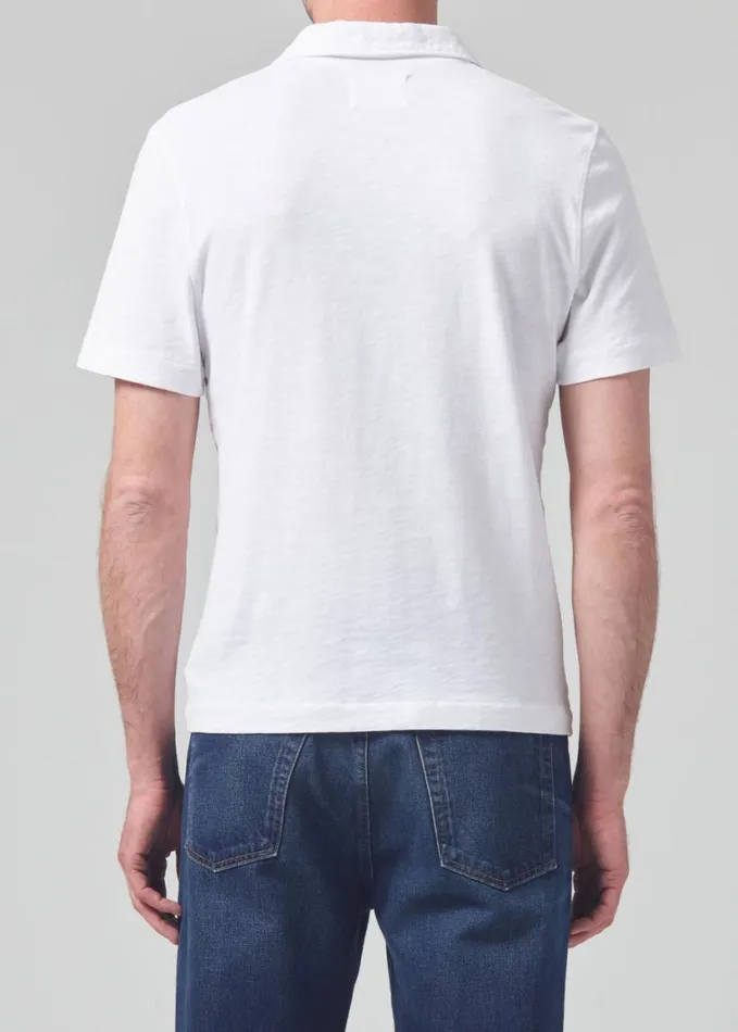 Citizens Of Humanity Malachi Slub Polo Optic White Men Shirts