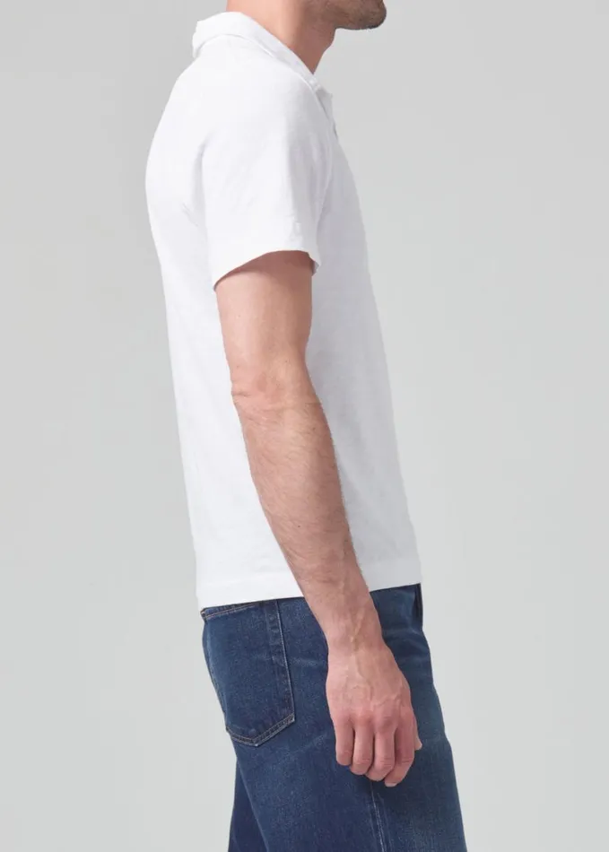 Citizens Of Humanity Malachi Slub Polo Optic White Men Shirts