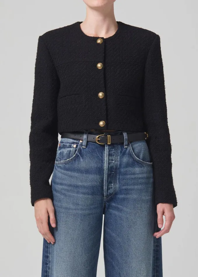 Citizens Of Humanity Pia Cropped Jacket Black Women Jackets