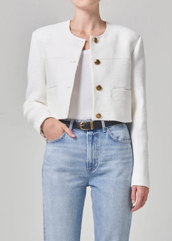 Citizens Of Humanity Pia Cropped Jacket Naturaline Women Jackets