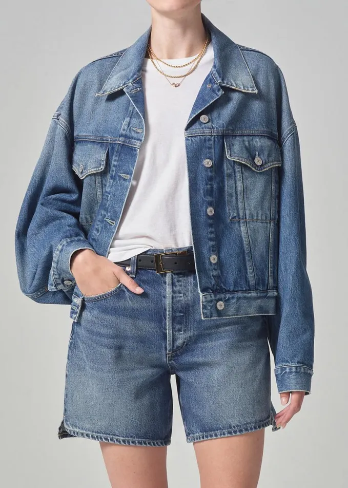 Citizens Of Humanity Quira Puff Denim Jacket Santos Women Jackets