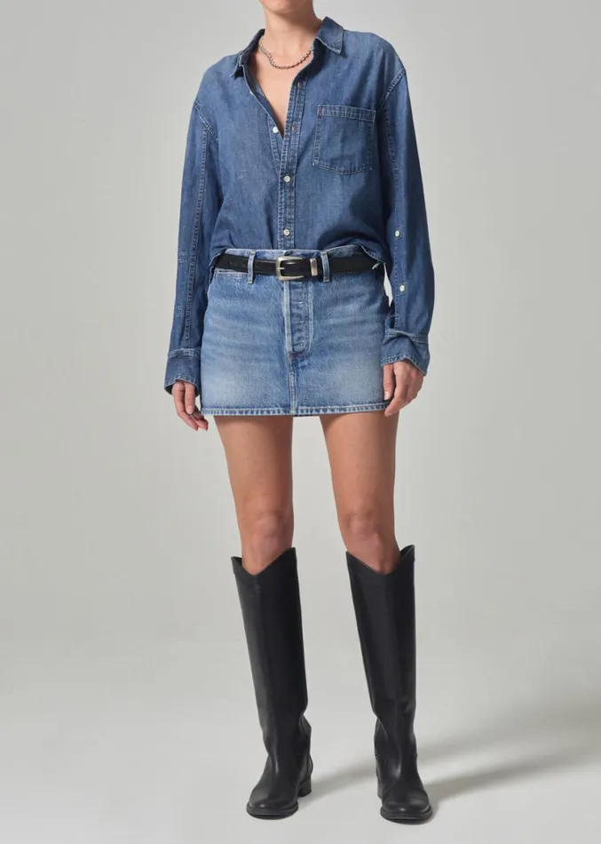 Citizens Of Humanity Rosie Mini Skirt Blue Glaze Women Skirts
